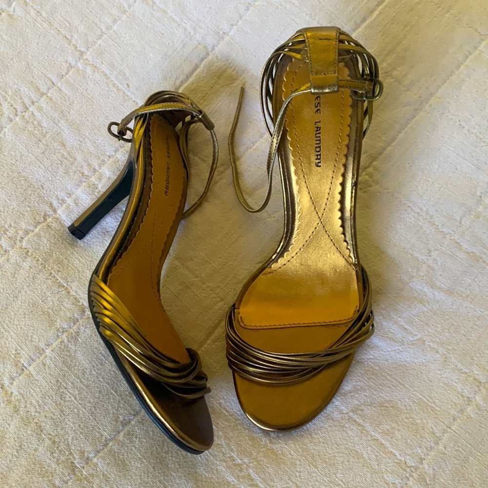 Chinese Laundry - Vintage gold strapped heels. Worn one night! Size 7.5